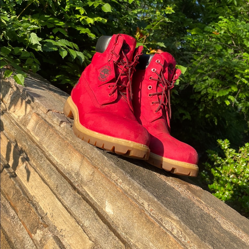 Limited edition Red Camo Timberlands boots